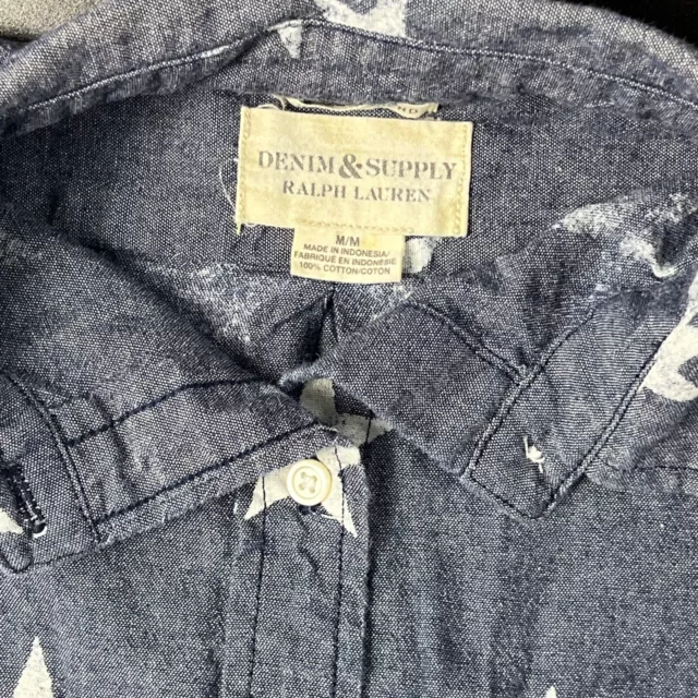 Ralph Lauren Denim & Supply STAR PRINT Shirt Mens Medium Slim Fit Button Down 3