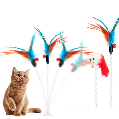 Juguetes de pluma para gato pluma divertida forma de gato productos falsos chupador inferior ElasNWXI