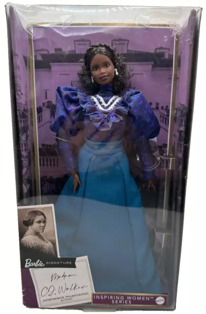 Barbie Inspiring Women Doll, Madam C.J. Walker Collectible NEW (DAMAGED BOX)