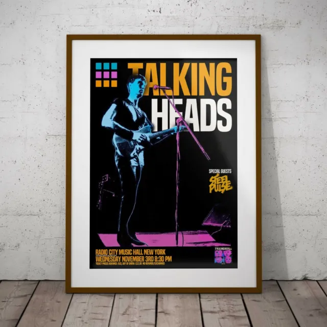 Talking Heads Concert Poster David Byrne - Five Print Three Framed Options