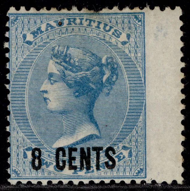 MAURITIUS QV SG85, 8c on 2d blue, M MINT. Cat £85. WMK CC