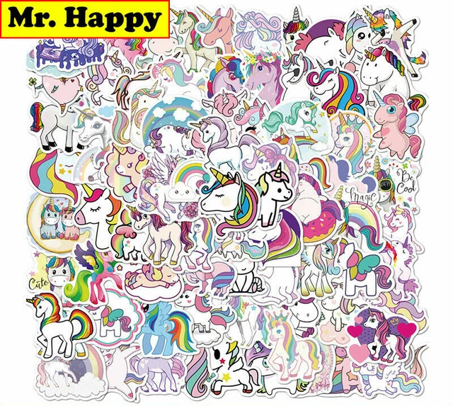 Pacchetto di adesivi unicorno carino cartone animato 60 pezzi per adesivi...