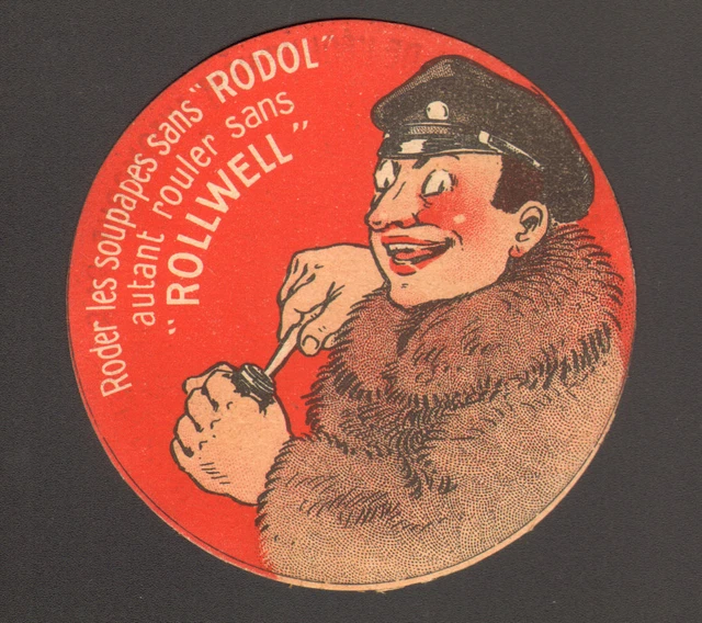 CARTON PUBLICITAIRE. SOUPAPES Rodol Rollwell. Vers 1910. Automobilia