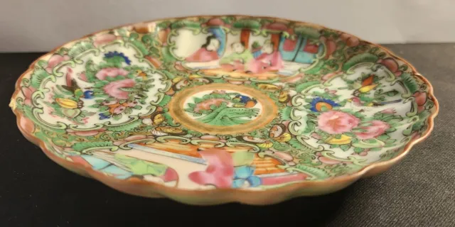 Chinese Export Ware 19th Century Enamel Decorated Porcelain Plate