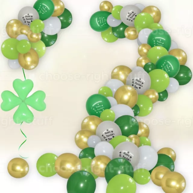 12" X 60 Party Irish Ireland St Patricks Day Green Orange White Latex Balloons