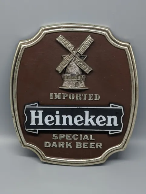 Vintage Imported Heineken Special Dark Advertising Beer Sign Plaque