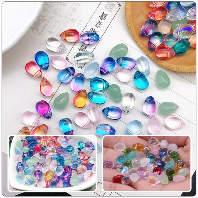 100pcs Glas Handwerk Wasser Tropfen Zarte Schmuck Machen Perlen DIY Lose Perlen 2