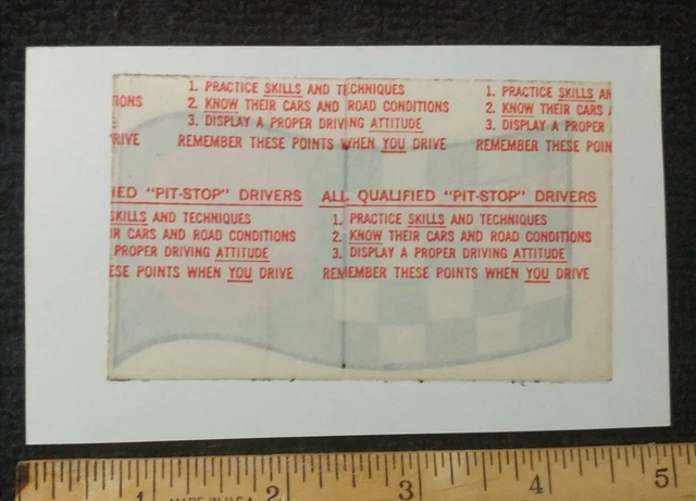 Coca-Cola Pit Stop Original Decal Sticker Coke Auto Racing NASCAR Checker Flag