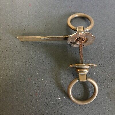 Pair Of handle ring pull solid brass heavy old vintage style Ring 7cm 2