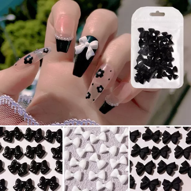 50Pcs 3D Nail Art Decoration Ribbon Bow DIY Manicure Beauty Charms Tips Jewelry