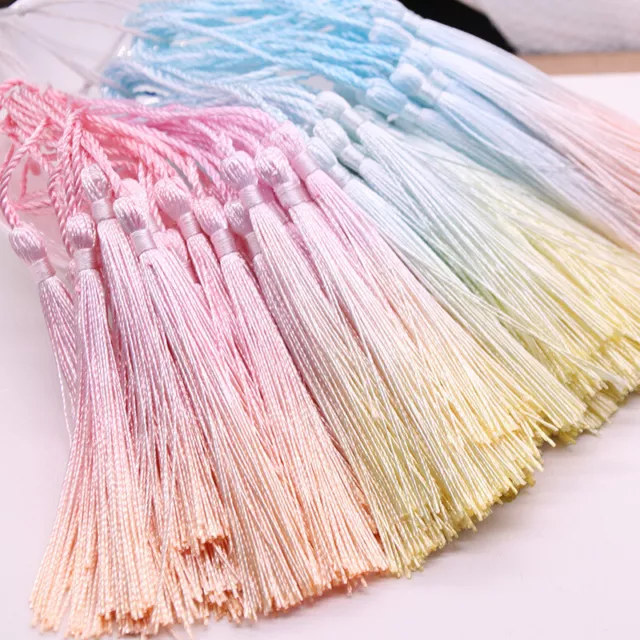 8Pcs Fringe Tassel Sewing Decor Hanging Craft DIY Trim Pendant Bookmark Gradient