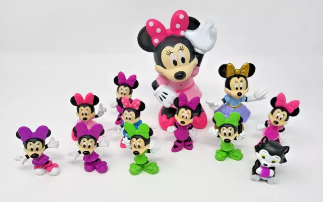 Disney Minnie Mouse Figures Cat Toys PVC Lot 12