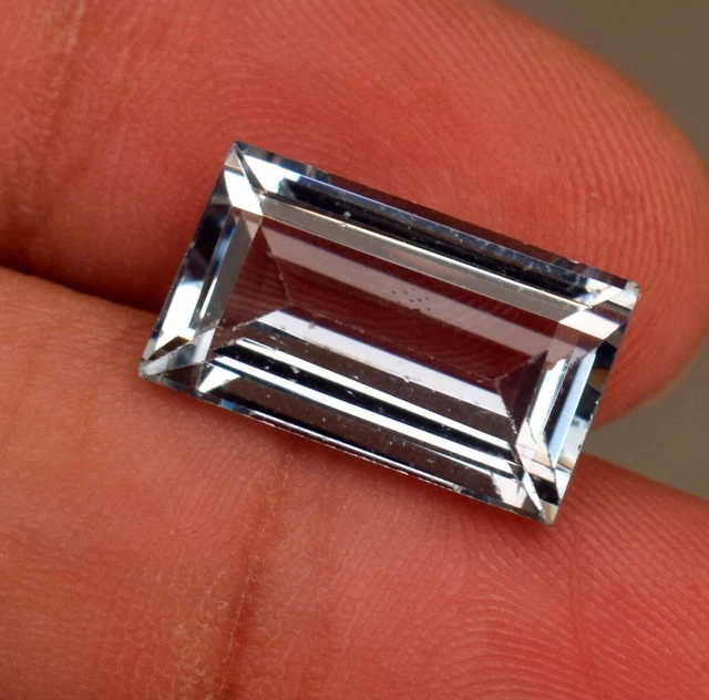 7.15 Ct Natural Brazil Blue Aquamarine Baguette Cut Loose Gemstone Pour Bijoux