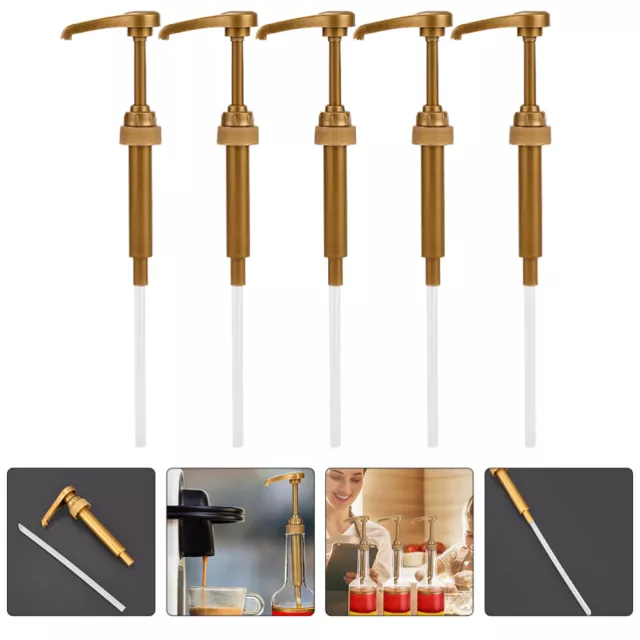 6 Pcs Pp Goldene Siruppumpe Pumpspender Pumpen Für Kaffeesirupflasche