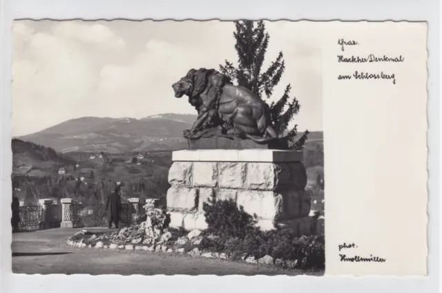 AK Graz, Hackberdenkmal am Schlossberg, um 1955 Foto-AK