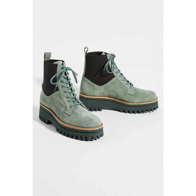 Paloma Barcelo Leather Lace-Up Boots Size 41 10.5 Mint Condition