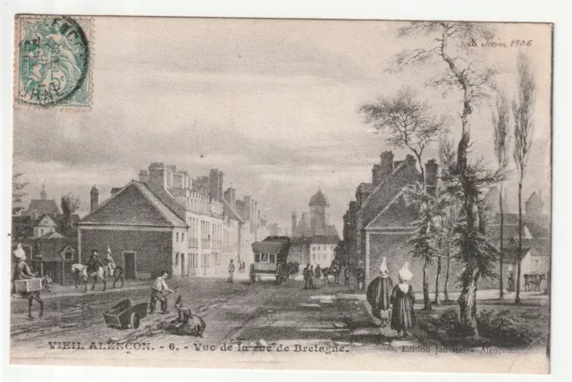 ALENCON - Orne - CPA 61 - le Vieil alençon - rue de Bretagne d' aprés Gravure
