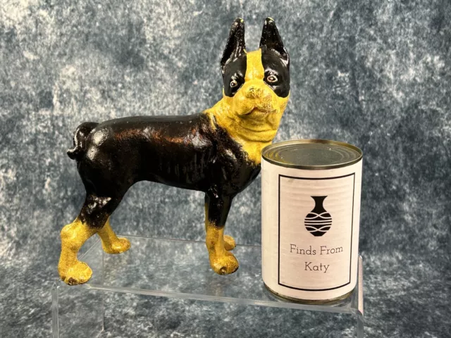 VINTAGE Antique Cast Iron Boston Terrier Bull Dog Door Stop Hubley