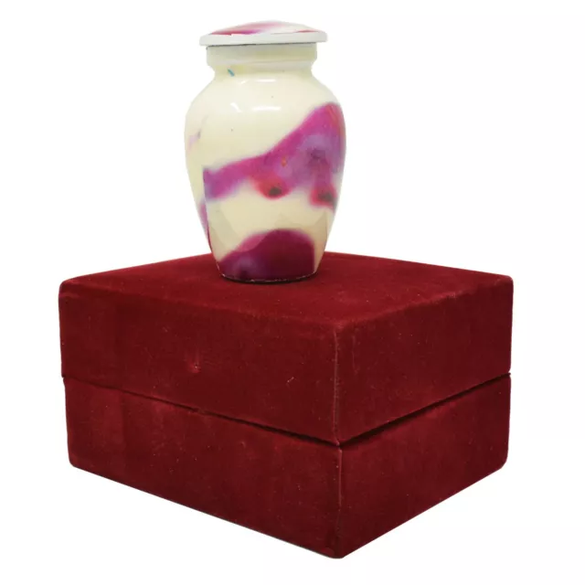 Cremation Urns 2.75" Pink & White Keepsake Soul Urn For Human Ashes Memorial