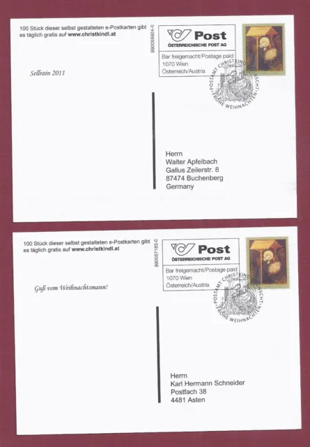 Christkindl 2011 (2) e-Postkarten ! Kirchen und Katze - gestempelt