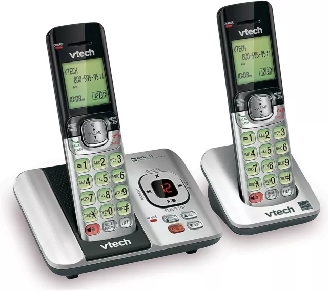 VTech DECT 6.0 Cordless Phone Answering System Caller ID Call Waiting 2 Handsets