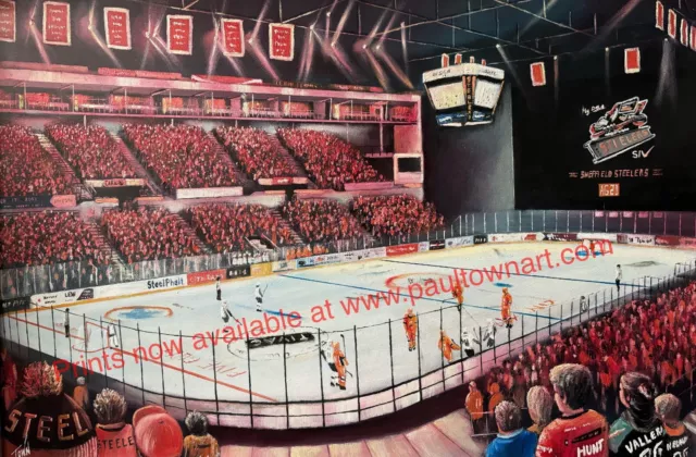 Sheffield Steelers Eishockey - 20"" x 30"" Box Leinwanddruck