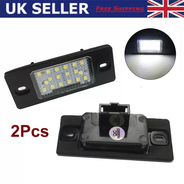 2Pcs White LED License Number Plate Light Lamp For VW Golf Tiguan Skoda Porsche