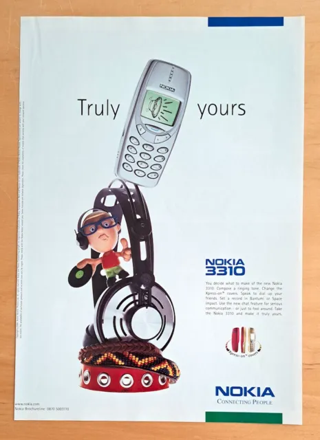 Nokia 3310 Mobile Phone Vintage Retro Magazine Ad Advert Classic