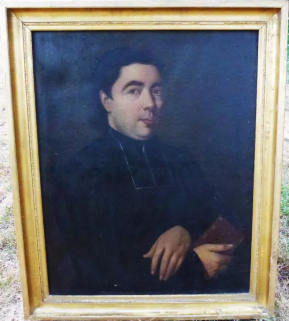 Portrait d'Homme Ecclésiastique Huile/Toile du XIXème siècle