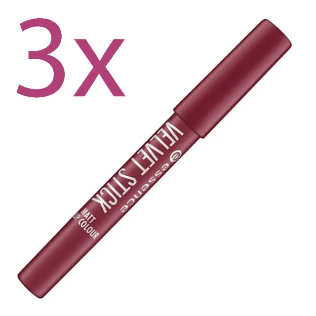 3 Stk. Velvet Stick Matt Lip Colour essence Plum Perfect (756472-3)