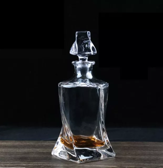 Twister Design Glass Whisky Decanter Bar Bottle Wine Carafe Tequila Vodka 780ml