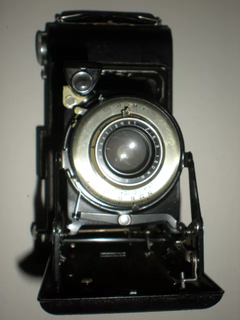 DE COLECCIÓN KODAK No. 1 CÁMARA PLEGABLE DIOMATIC con estuche de cuero 1942