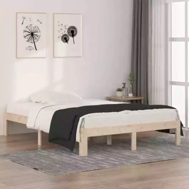 Bed Frame Solid Wood 135x190 cm