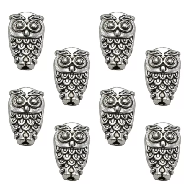 50pcs Owl Bead Pendants Alloy Charms DIY Jewelry Making Accessory for Necklace