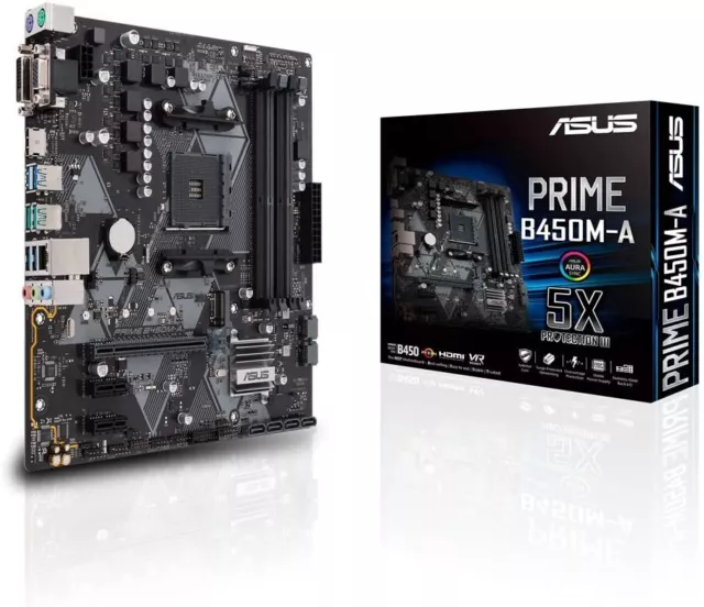 ASUS Prime B450M-A Mainboard AMD Ryzen B450 Sockel AM4 Micro µATX 4x DDR4 M.2