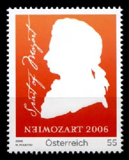 250.Geburtstag von Komponist Wolfgang Amadeus Mozart. 1W. Österreich 2006