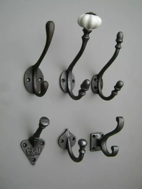 Antique Cast Iron Coat Hooks, Vintage Hat Hooks