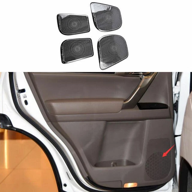 4pcs Black Titanium Inner Door Speaker Ring Cover Trim For 2010-2023 Lexus GX460