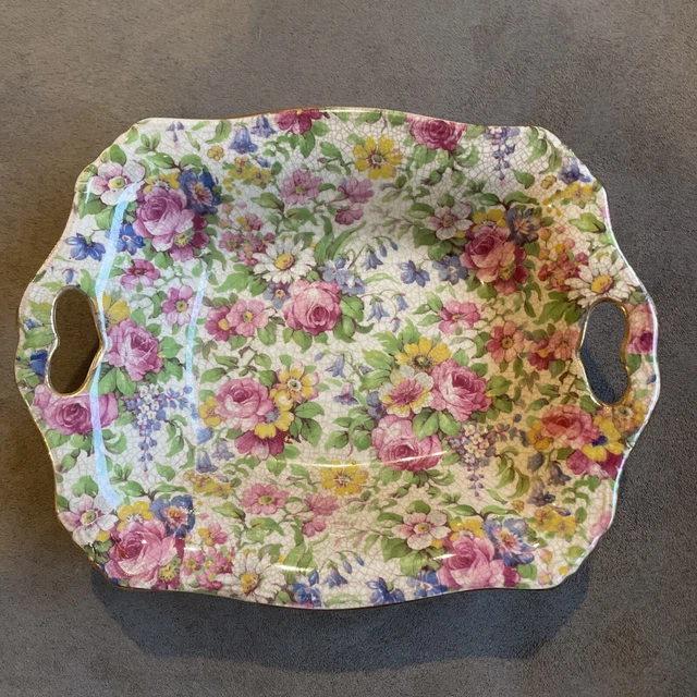 Royal Winton Grimwades CHINTZ  SUMMERTIME Wright Tyndale Trinket Dish 6.75 X 5.5