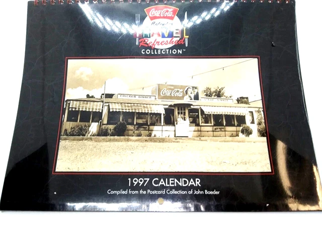 Vintage 1997 COCA-COLA Calendar Travel -From John Baeder Postcards-New Sealed