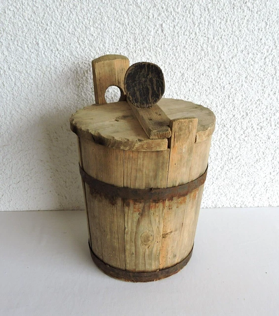 alt Dauben Gefäß Brotteig Ureimer Ur-Brot Holz bayr. Wald 19tes Jhd.