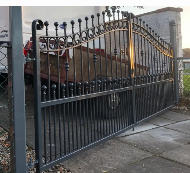 Wrought Iron Driveway Gates Estate Entrance Ornate Bespoke Made To Measure