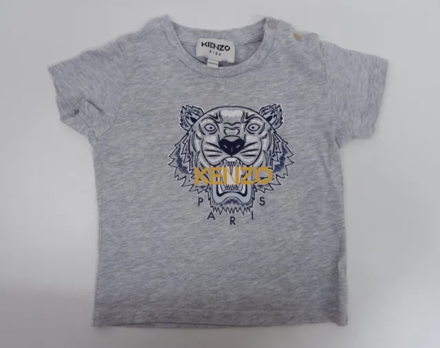 Kenzo Baby Boys T-Shirt Age 12 Month Grey Short Sleeve Top VGC