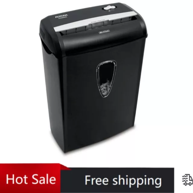 8-Sheet Cross-Cut Paper Shredder Home Office, Black A