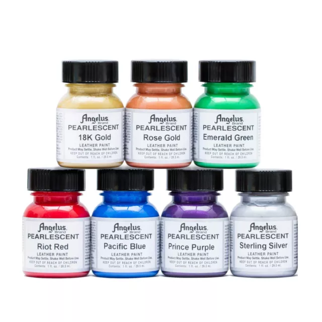 Angelus Acrylic Leather Paint Pearlescent Range  Choose from 118ml or 29.5ml