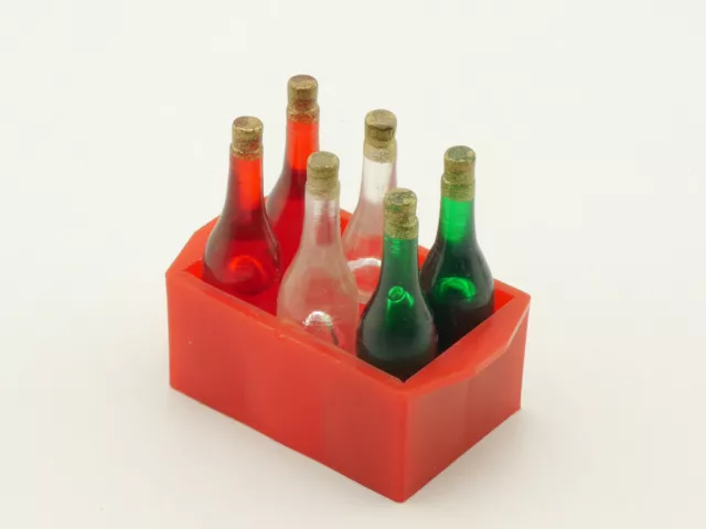 Getränkekiste Ladegut Blechspielzeug mit 6 Flaschen Kaufladen ST 1605-05-66 2