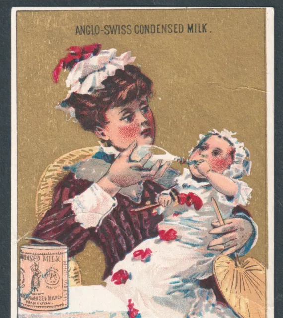 Nestles ca 1883 Baby Killer Nursing Bottle Anglo-Swiss Condensed Milk Trade Card 2