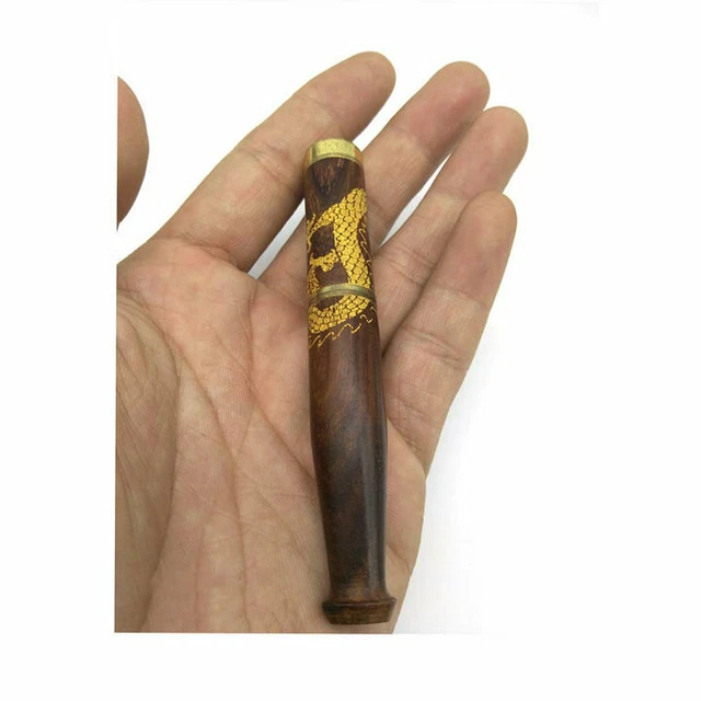 New Handmade Carving Dragon Filter Cigarette Holder Ebony Smoke Tool Accessory