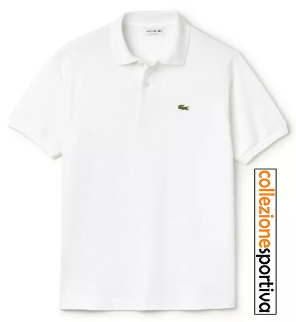 POLO LACOSTE CLASSIC FIT IN PETIT PIQUÈ MANICA CORTA- L1212-00-001 col.bianco