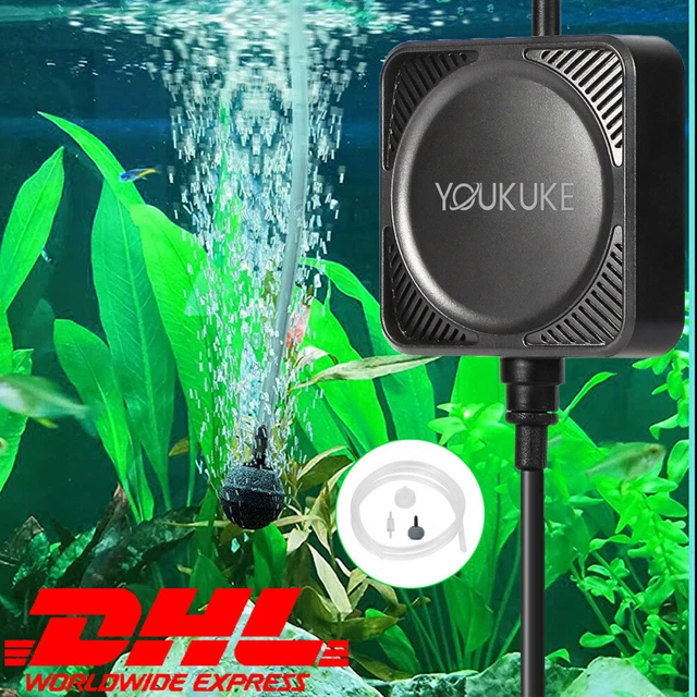 DIDUDE Aquarium Luftpumpe - Extrem Leise 20-40dB, Regelbar, Für 3,8-300L Aquarien
